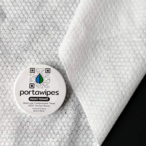 Portawipes maxi-towel | 40 Pacote de toalhas | Embrulhado individualmente | Toalha comprimida | Limpos de pano de comprimido | Grande,