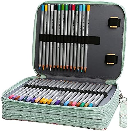 LBXGAP PORTÁVEL CASE DE LAPINO PORTÁVEL 120 Slots de capa colorida Organizador de estojo com zíper para lápis de aquarela Prismacolor, lápis de cor, lápis de cor, lápis marco