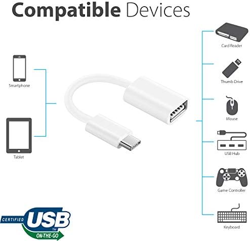 Adaptador OTG USB-C 3.0 Compatível com o seu Motorola Moto G71 5G para funções de uso múltiplo rápido, verificado, como teclado,