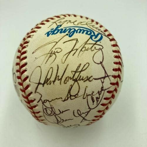 1996 New York Yankees World Series Champs Team assinou o beisebol Derek Jeter JSA - Bolalls autografados