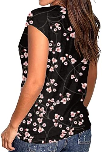 Basics Basics Camisa feminina Summer Summer Sanve Shirts Tanks de blusa de impressão de impressão solta casual
