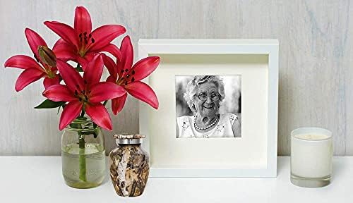 TruPoint Memorials Cremação Urnas para adultos - pequenas urnas para as cinzas humanas lembrança, urnas em miniatura para cinzas com bolsa de veludo, pequenas urnas para cinzas humanas femininas adultas e masculinas, camuflagem marrom.