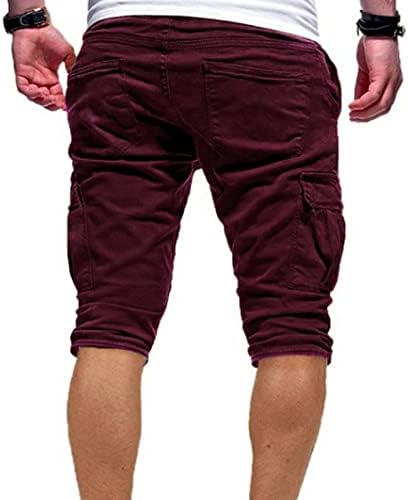 Maiyifu-GJ Men Canda elástica Shorts Multi-bolsos soltos Ajuste ao ar livre Curto curto Sarra