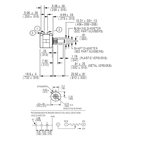 Kit de potenciômetro ajustável multiturno Resistor de arame 2W 3590S-2-103L + Captura de botão + folha de escala, 500 ohm