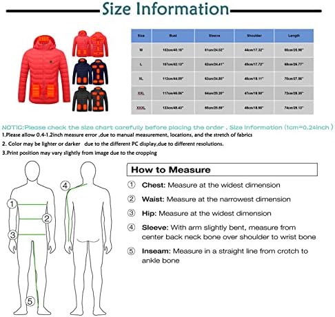 Mens Casacos de inverno Controle recém -atualizado 9 Aquecimento colete constante Temperatura de aquecimento de aquecimento
