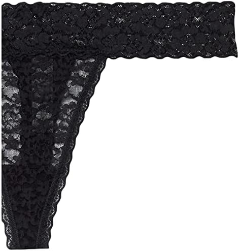 Essentials Women's Lace Stretch Thong Underwear, pacote de 4