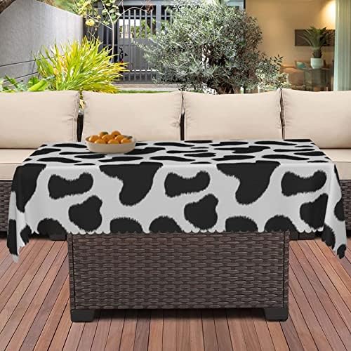 Toalha de mesa com estampa de vaca, 60x120 polegadas, roupas de impressão resistentes a rugas de manchas à prova d'água, para eventos