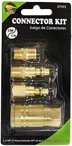 Kit de conector de latão de 4 peças para ferramentas de ar pneumático: AIR-04-EM