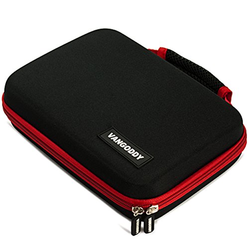 Caixa de transporte de concha dura preta de Vangoddy Red Adequada para Nintendo 2DS / 3DS / 3DS XL + Bomos de áudio na orelha com microfone
