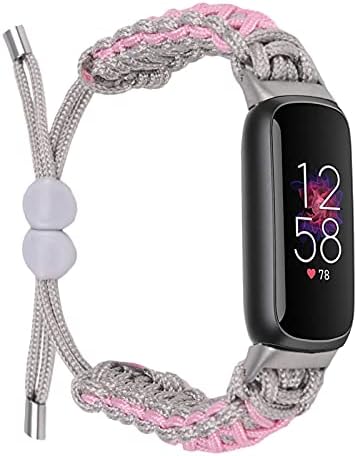 Wongeto compatível com fitbit luxuoso e ajustável Pulseira de substituição da banda de paracord com fecho de cordão para