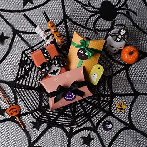 Juttira Halloween Tags com corda, 130pcs Halloween cartões de papel embrulhar etiqueta de halloween tags tags tags pacote de doces