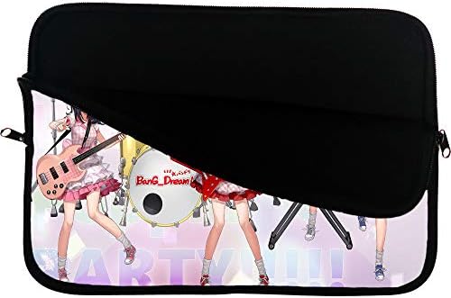 Bang Dream! Saco de manga de laptop de anime 15 polegadas com mousepad superfície - capa de manga de laptop protege sua bolsa de computador