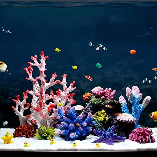 Danmu 1pc de Polyresin Coral Fish Tank Aquarium Decoration, ornamentos de coral, decoração de coral de aquário 8 x 7 x 11