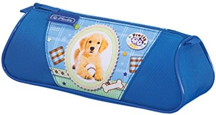 Herlitz 50008612 Caixa de lápis triangular, 1 bolso com zíper, design de borboleta, pacote de 1, lindos animais de estimação