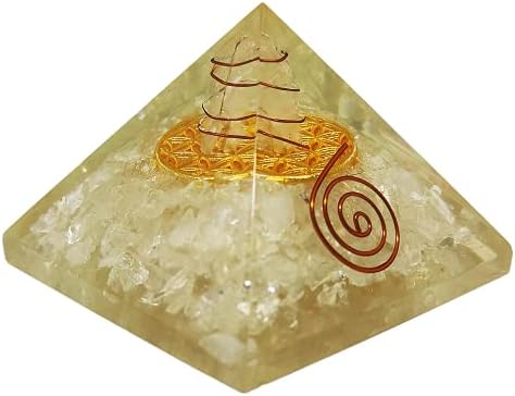 Sharvgun Flower of Life Crystal Quartz Stone Orgonita Pirâmide Cura Cristal 65-75mm Exg