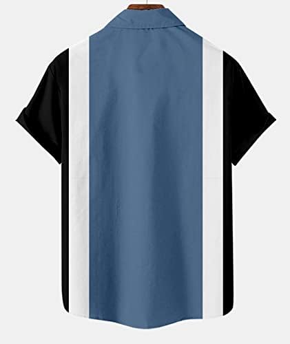 Camisetas de boliche curbodo para homens de manga curta de manga curta para baixo camisa havaiana camisa de praia estampada