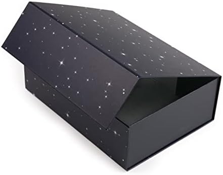 Caixa de presente azul com tampa - caixa de presente magnética - caixas de presente de galáxia para presentes, festa de aniversário,