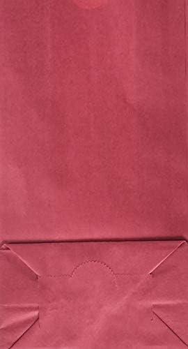 Bolsa de Goodie de papel auto -destacada com reforços laterais e fundo plano - vermelho vermelho