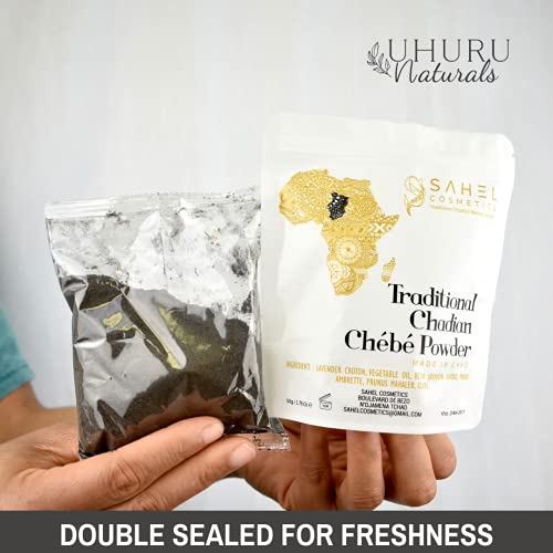 Uhuru naturais sahel cosméticos Chebe pó - ingredientes totalmente naturais promove o crescimento do cabelo ajuda a impedir a quebra