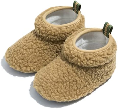 Infantil garotos recém -nascidos meninos garotas de lã Fique em meias sapatos macios no inverno de inverno quente chinelos de Natal