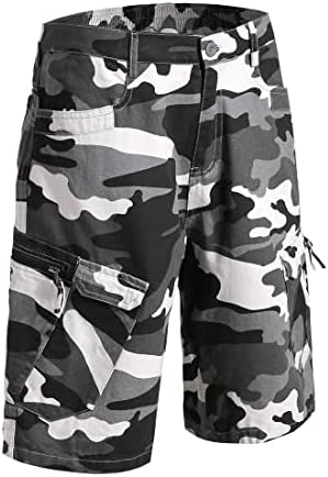 Shorts de carga de camuflagem causal de grajtcin