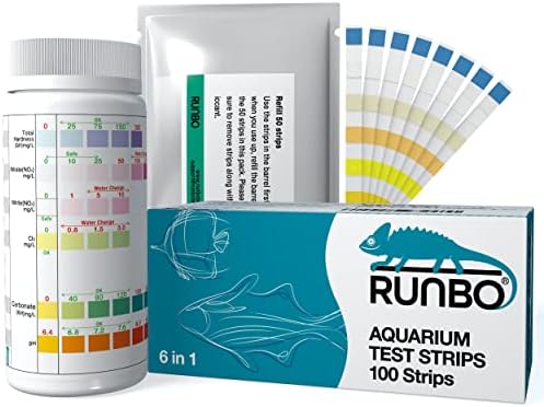 Teste de teste de aquário de runbo 6 in1 para aquário de tanque de peixes de água fresca/salgada, 100 contam nitrato