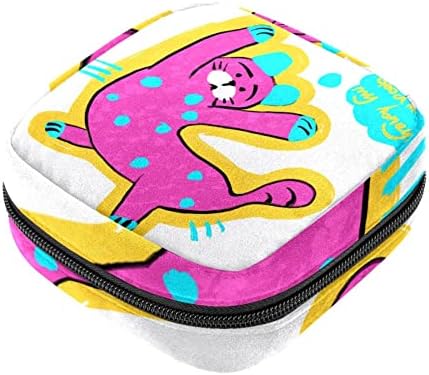 Bolsa de maquiagem de gato, bolsa de cosméticos, bolsa de higiene pessoal portátil para mulheres e meninas