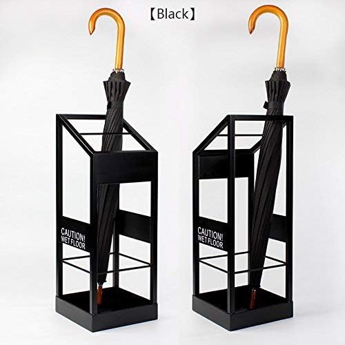 Dmuniz Umbrella Stand Rack Rack Metal Free Standing, para bengalas/bengalas, com ganchos/preto
