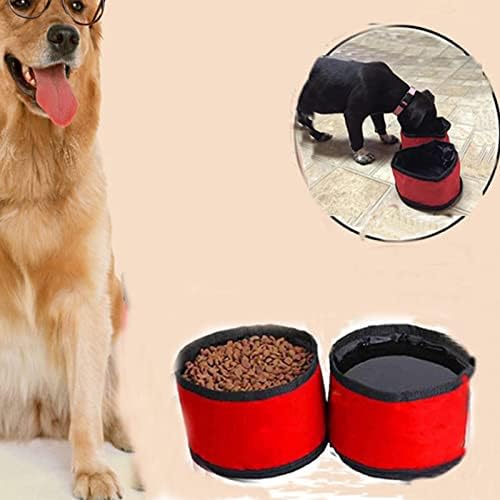 Tigias portáteis de animais de estimação para cães e gatos, colapsível à prova d'água Oxford Bowls Double Bowls Alimentador