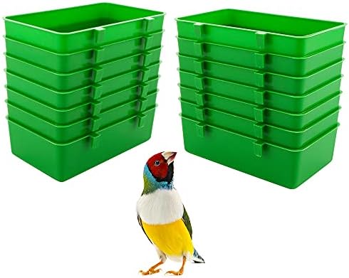 14 PCS alimentador de plástico de pássaros, copo de alimentação de alimentos para o Pomartral Pigeon Parrot periquito pergaminho gaiola