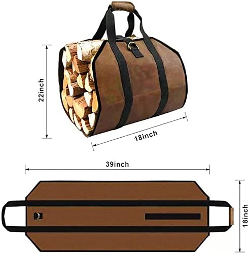 Firewood transportador de bolsa de bolsa de lenha gratuita portador de lenha para lenha Durável Logro de madeira transportador de madeira carregando bolsa de entrada de lenha para a fogueira