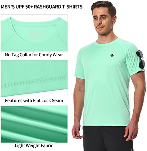 Camisas de natação masculinas Rash Rash Rash UPF 50+ Proteção solar Pesca Camisas de água de praia