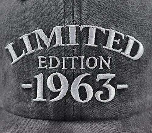 XACAYUERP LIMITED Edition 1963 Hats de beisebol para homens, 60º aniversário de decorações de aniversário, algodão ajustável Bon