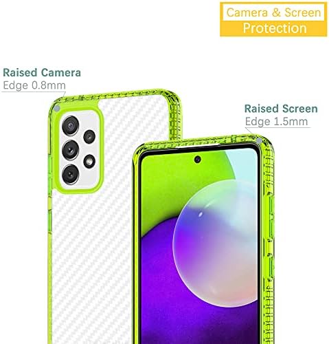 Caixa Samsung Galaxy A52 5G, DOOGE [Impressão digital] [Non Slip] Padrão de fibra de carbono Proteção pesada Proteção transparente