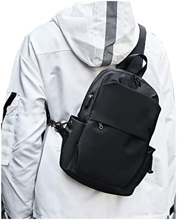 Bolsa de estilingue grande bolsa de ombro de backpack para homens, Mulheres, Caminhadas pretas Daypack MultipuSuseuse Freft Cross Body
