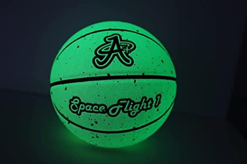 A Plus Collectibles Space Basketball Flight 1 Bola de jogo de couro, quadra interna/externa, tamanho em tamanho real e tamanho