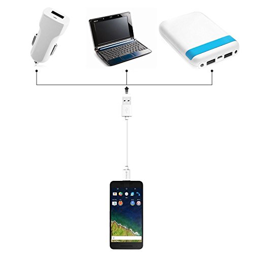 Spater 7 polegadas Micro USB Sync Short Cable para Samsung, HTC, Motorola, Nokia, Android e muito mais