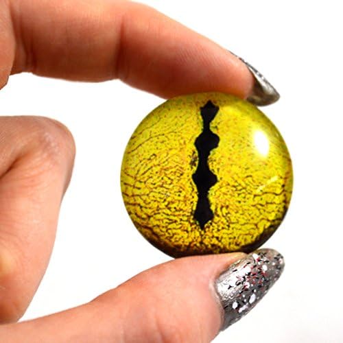 Anexo de cobra amarela única de 30 mm ou vidro de dragão para esculturas de taxidermia ou jóias fazendo artesanato de fantasia