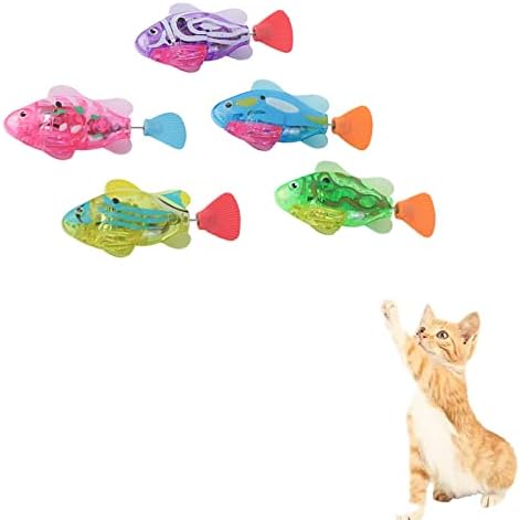 Peixe robo hiccval para gatos, robôs interativos Sadação de brinquedos de peixe, enriquecimento de gatos de gato