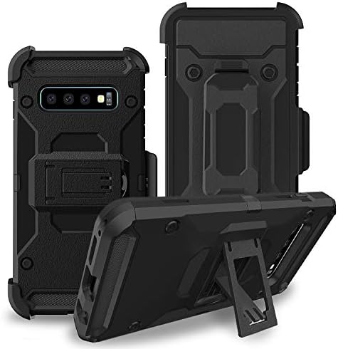 Igooke Samsung Galaxy S10 Caso do coldre, capa de proteção de proteção robusta à prova de choque de serviço pesado com clipe giratório da correia e kickstand compatível com S10