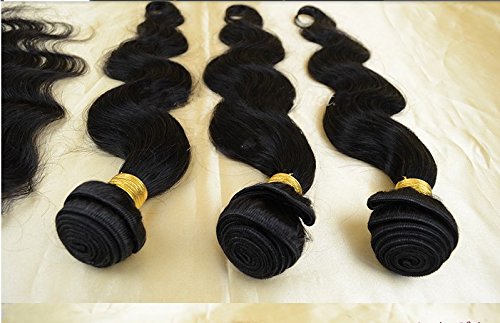 Hair Dajun 8a de 3 vias Fechamento de renda com 3 pacotes Filipinas Virgin Remy Humano Human Body Wave Color Natural 10 fechamento+22