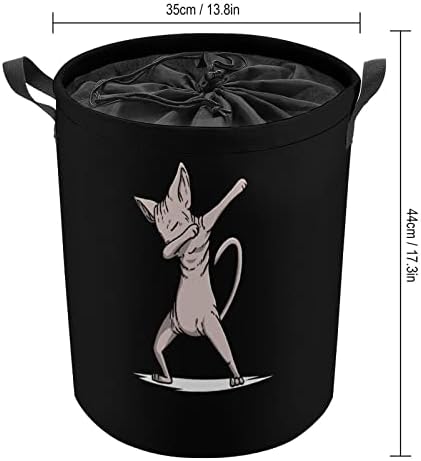 Engraçado Dabbing Sphynx Cat Rapazina cesto de lavanderia cesta de lavanderia grande cesta de organizadores de brinquedos