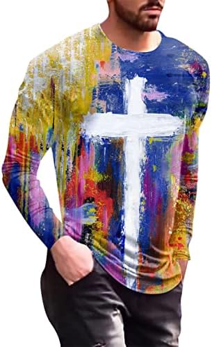 Xxbr soldado de manga longa camisetas para homens, outono 3d Rua de novidade Fé Jesus Cross Print Workout Athletics Tee Tops