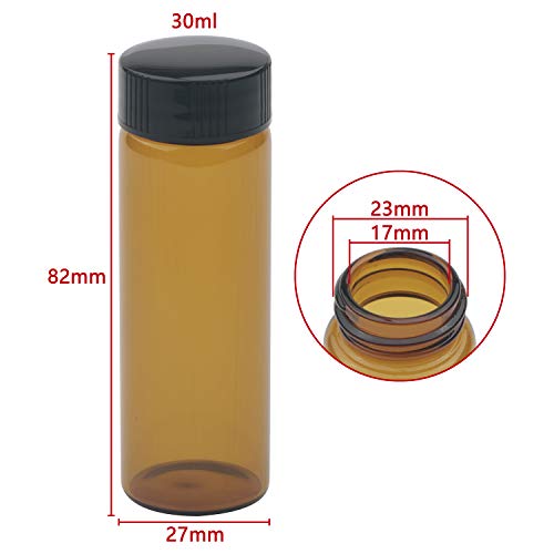 Jiuwu 30ml Brown Glass Vials Garrafas líquidas Laboratório Capacidade de parafuso Capacidade Amostra de deslocamento