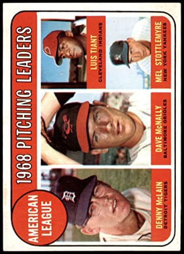 1969 TOPPS 9 ALTE líderes de arremesso Denny McLain / Luis Tiant / Dave McNally / Mel Stottlemyre Detroit / Cleveland