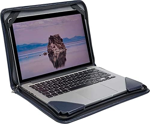 Broonel Blue Leather Laptop Messenger Case - Compatível com Asus Vivobook S14 S410UA 14 polegadas