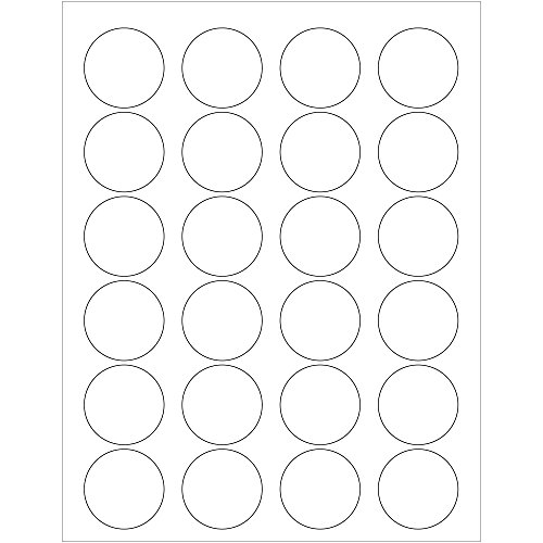 Lógica de fita Aviditi 1 5/8 Rótulos de círculo transparente, para impressoras a laser, adesivo permanente, 8 1/2 x 11 , 24 rótulos por folha, 100 folhas