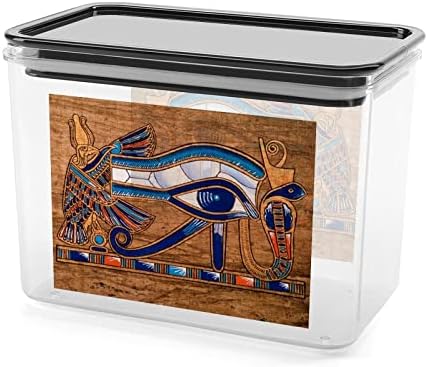 Papiro egípcio descreve o olho da caixa de armazenamento HORUS CABELA PLÁSTICA Organizador de contêineres de contêineres com tampa