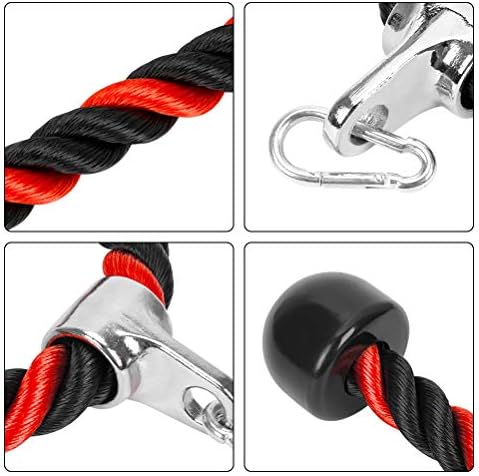 Corda de tríceps universal puxar para baixo - corda de nylon de serviço pesado de 28 polegadas, fácil fixação de cabos