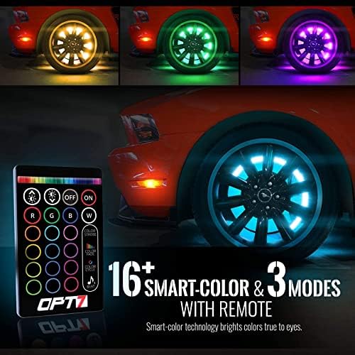 Opt7 Aura Alumínio Underless Light & Wheel Well Light & Grille 12 Light Remote Control Bundle Kit